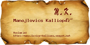Manojlovics Kalliopé névjegykártya